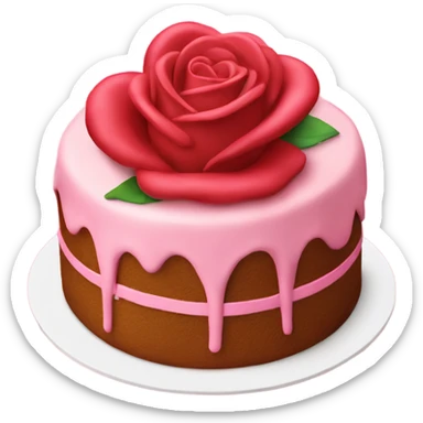 valentine’s day cake with rose sticker