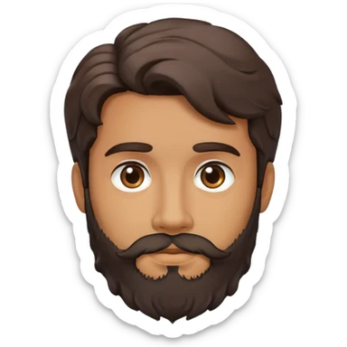 man face with beard, medium skin tone, and dark wavy hair sticker