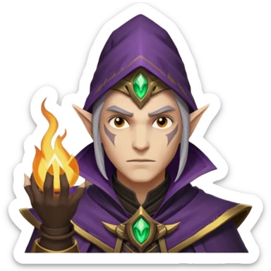 warlock from dota 2 and text above "fak naxuy" sticker