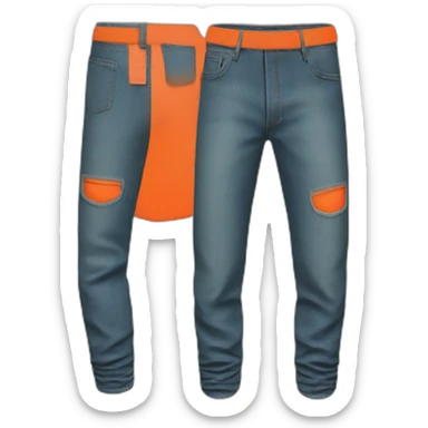 Neon orange yeezy denim pants sticker