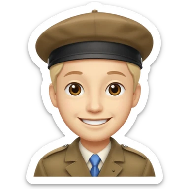 Smile face klasyczny, lecz z pejsami i beretem żydowskim sticker