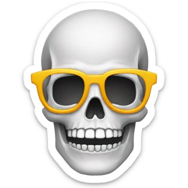 Nerd emoji but skull sticker