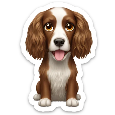 Spaniel with lots of hair on head sticker