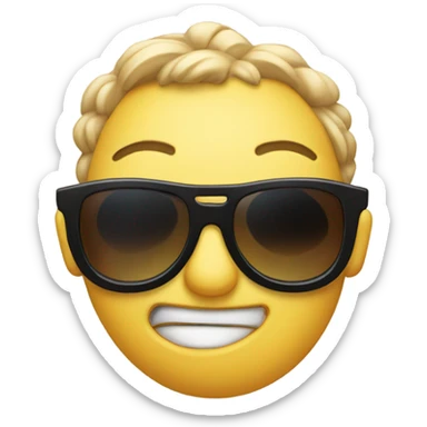 Emoji with sunglasses and eyes popping out of there head sticker