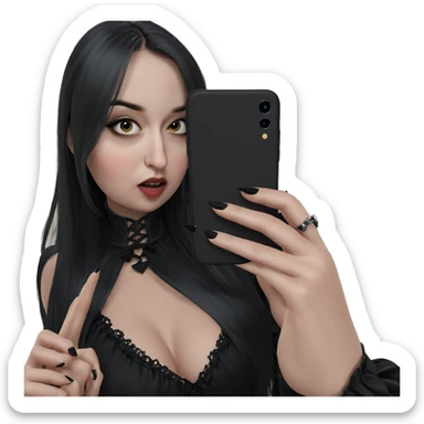 gothic girl taking selfie sticker