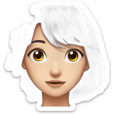 anime girl with purple hair and hazel eyes sticker