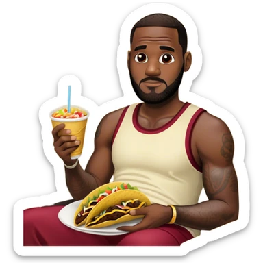 Black guy at the movies watching LeBron James eat tacos on Tuesday  sticker