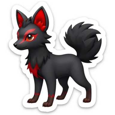 Zorua-Houndour-Fakémon-hybrid-creature (full body)  sticker