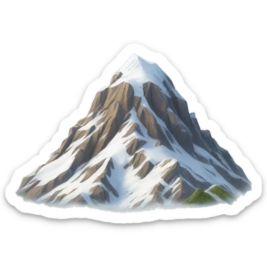 A mountain with a dusting of snow on its summit sticker