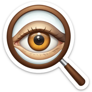 magnifying glass with eye sticker