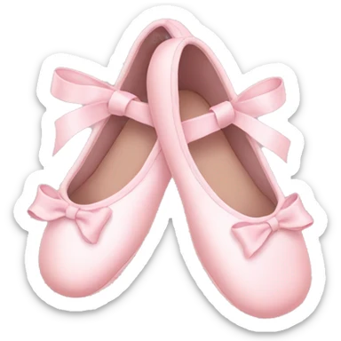 light pink ballet shoes with bow sticker