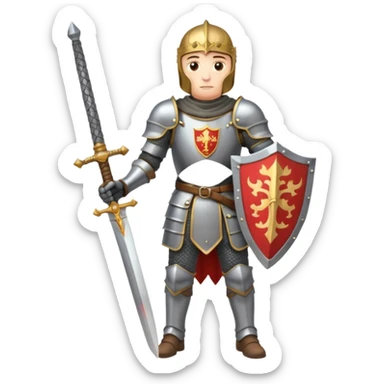 a knight with sword in his hand ful body sticker