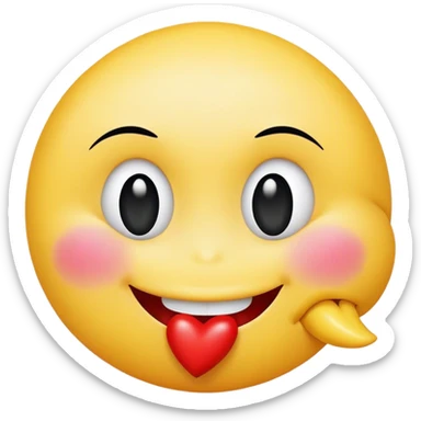 A smiley with a kiss shows a fake sticker