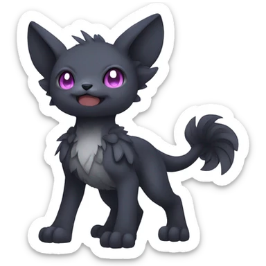 Cute cool fantasy dark-themed animal hybrid Fakemon full body sticker