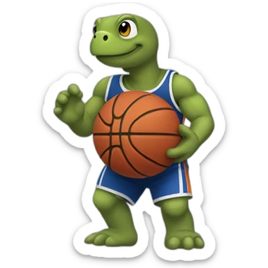 Tortue qui joue du basket sticker