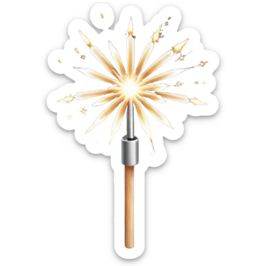 white sparkler on a stick sticker
