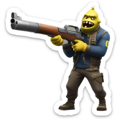 Trog from Fortnite battle Royale with a gun sticker