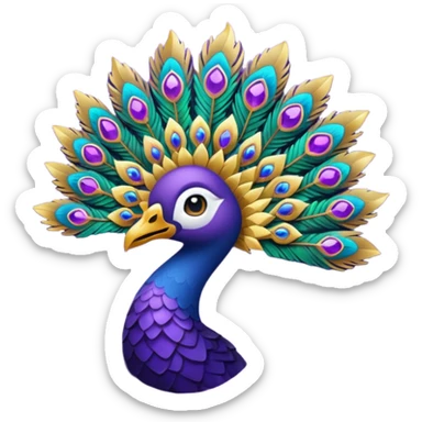 pluma de pavo real morada sticker