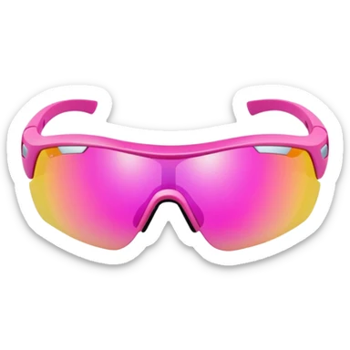 chunky pink sport sunglasses with protective visor lens, substantial build sticker