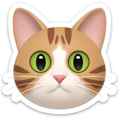 :] cat face animal sticker