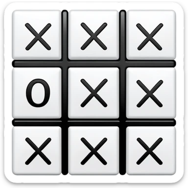 tic tac toe square 3 squares by 3 squares, with no x marks, just plain squares sticker