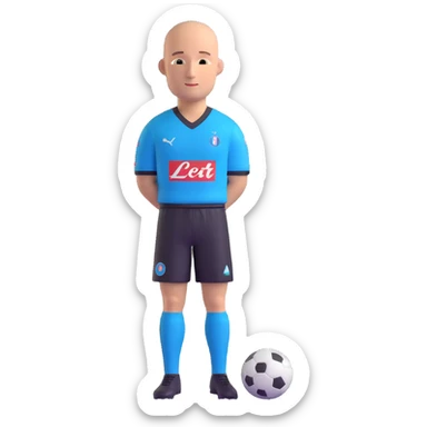 bald man wearing Napoli football jersey sticker
