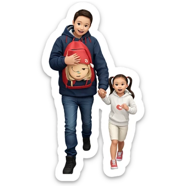 happy children holding hands sticker