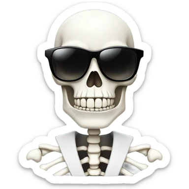 Skeleton with sunglasses  sticker