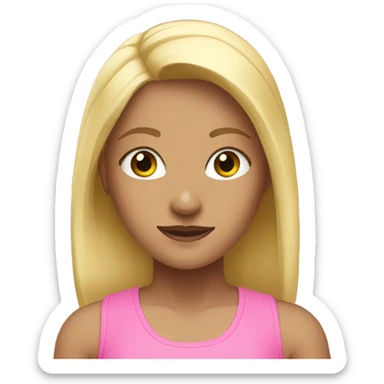 blonde girl in gym with pink clothes sticker