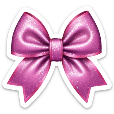 pink glitter bow sticker