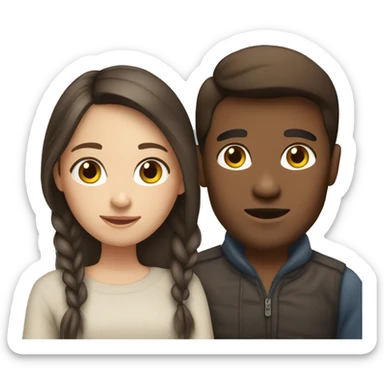 Brunette girl with Norwegian boyfriend  sticker