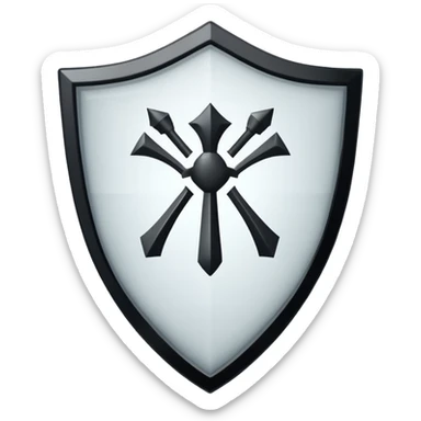 Make a shield with black thick border with a tick inside sticker