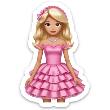 barbie girl dress color sticker