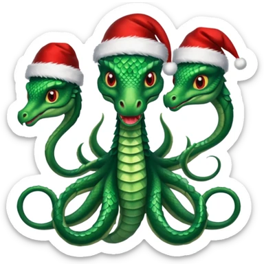 hydra, christmas hat,Seven heads sticker