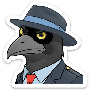crow with air forces and fedora sticker