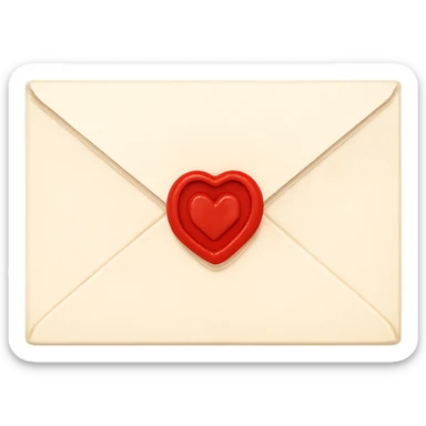 envelope with a heart seal, no background sticker