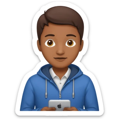 software engineer, casual wear, very slightly brown skinned sticker