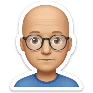 Bald man glasses chin puff 40 sticker