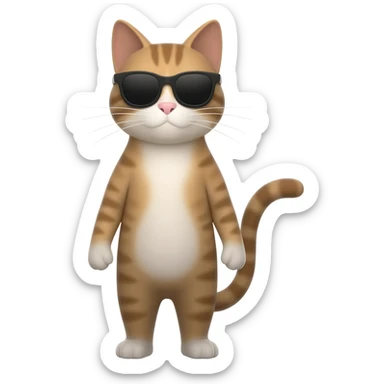 Cat with sunglasses sticker