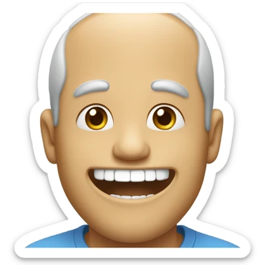 Absurdly happy man smiling with teeth sticker