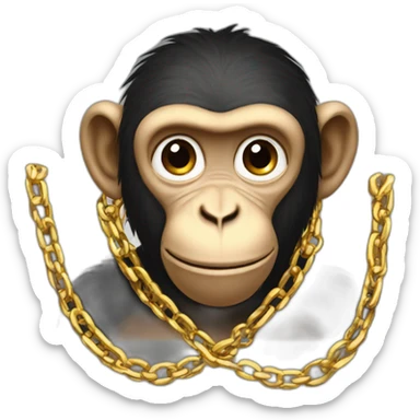 A monkey with Golden chains sticker
