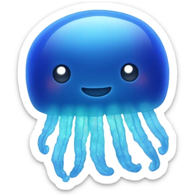 Glowing blue jellyfish  sticker