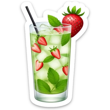 Mojito strawberry sticker