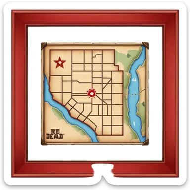 red dead redemption map icon sticker