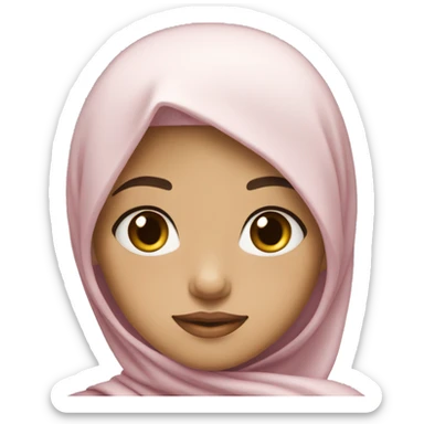Findian muslim girl with black hair fair skin tone thin but cute lips  sticker