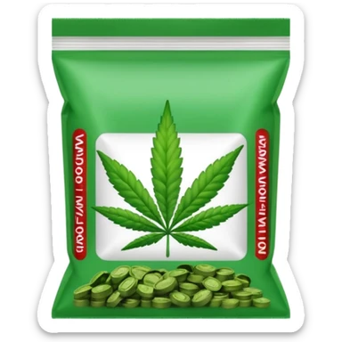 Weed pound baggie with the name Dolla Den and a logo sticker