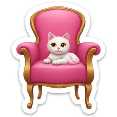 Pink-Cat-on-chair sticker