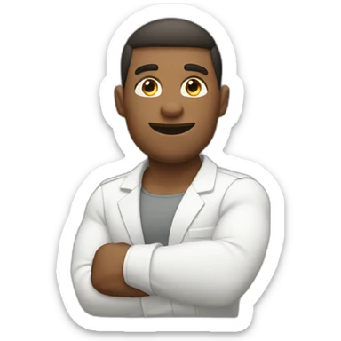 white strong man saying ok sticker