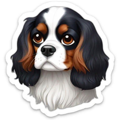 tricolor king charles cavalier spaniel sticker