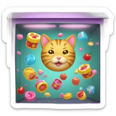 cat claw machine game sticker